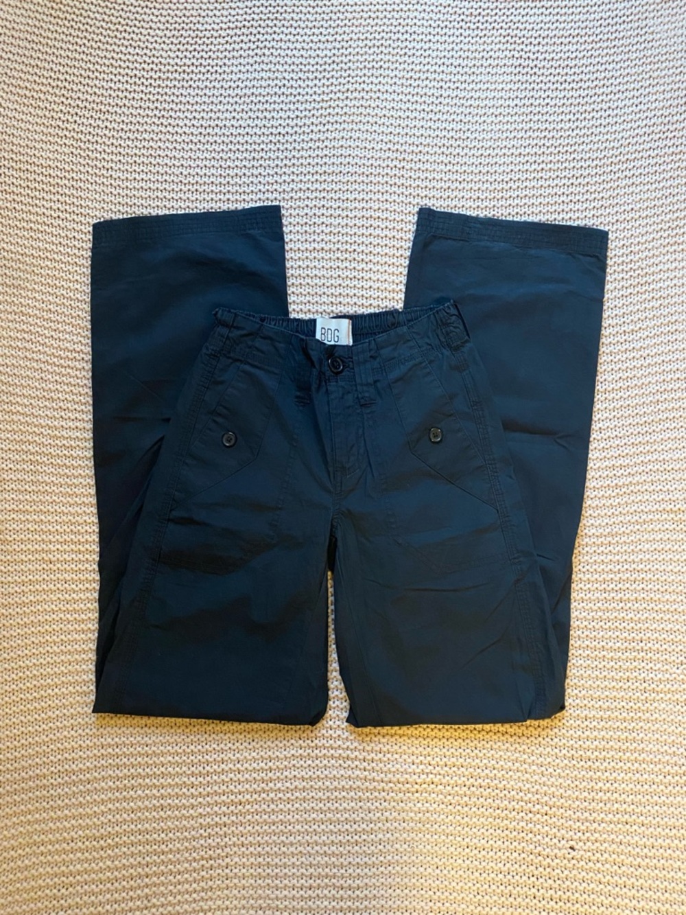 ✰ black cargo pants mid rise wide legged ✰